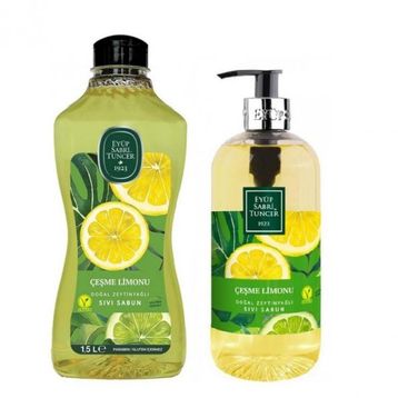 Eyüp Sabri Tuncer Doğal Zeytinyağlı Çeşme Limonu 1.5 lt + 500 ml Sıvı Sabun