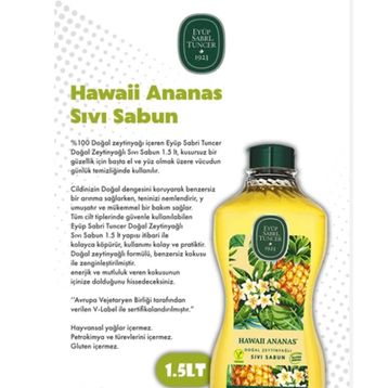 Eyüp Sabri Tuncer Hawaii Ananas Doğal Zeytinyağlı 1.5 lt Pet Şişe Sıvı Sabun