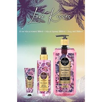 Eyüp Sabri Tuncer Love Kisses Vücut Spreyi 250 ml Duş Jeli 750 ml ve 50 ml Krem