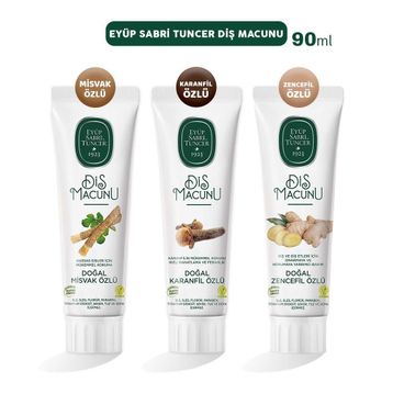 Eyüp Sabri Tuncer Misvak + Karanfil + Zencefil 3x90 ml Diş Macunu