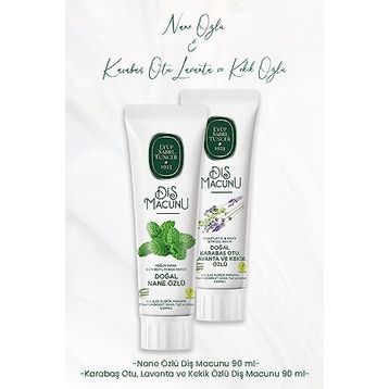 Eyüp Sabri Tuncer Nane Özlü 90 ml Diş Macunu + Lavanta ve Kekik Özlü 90 ml Diş Macunu
