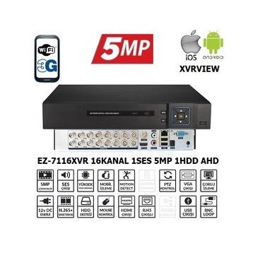 Ezcool EZ-7116XVR XVRVIEW 16CH 5MP Koaksiyel Ses