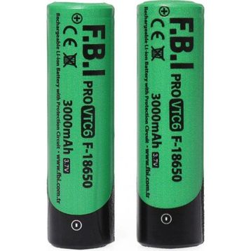 F.B.I VTC6 18650 3.7 V 3000 mAh 30 A Li-Ion Şarjlı Pil + Pil Taşıma Kutusu 2'li Set
