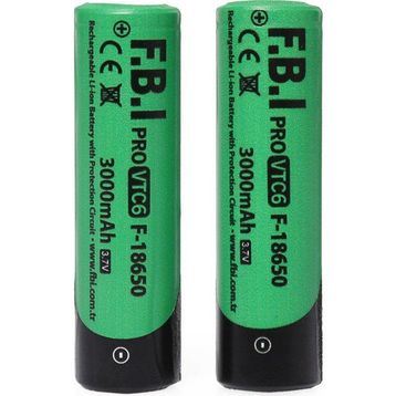 F.B.I VTC6 18650 3.7 V 3000 mAh 30 A Li-Ion Şarjlı Pil + Pil Taşıma Kutusu 2'li Set