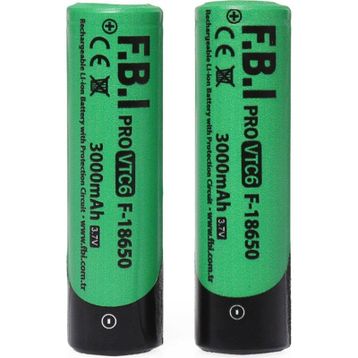F.B.I VTC6 18650 3.7 V 3000 mAh 30 A Li-Ion Şarjlı Pil + Pil Taşıma Kutusu 2'li Set