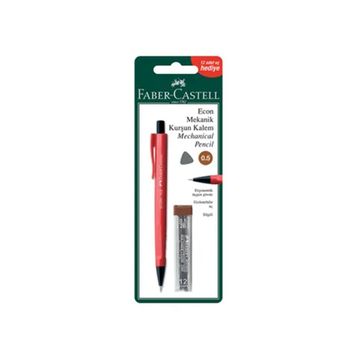 Faber Castell 1350 Econ 0.5 mm Kırmızı Versatil Kalem + 0.5 mm Kalem Ucu