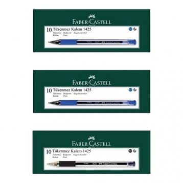 Faber Castell 1425 20 Mavi 10 Siyah İğne Uç Tükenmez Kalem