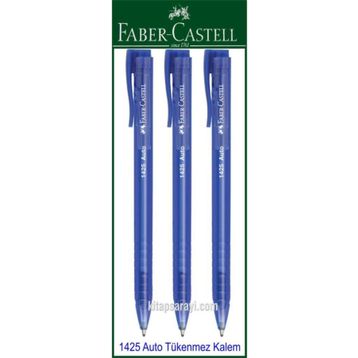 Faber Castell 1425 Auto Basmalı Mavi 3 Adet Tükenmez Kalem