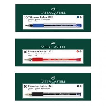 Faber Castell 1425 İğne Uç 10 Mavi 10 Kırmızı 10 Siyah Tükenmez Kalem