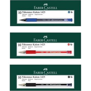 Faber Castell 1425 İğne Uç 10 Mavi 10 Kırmızı 10 Siyah Tükenmez Kalem
