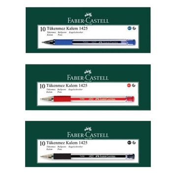 Faber Castell 1425 İğne Uç 10 Mavi 10 Kırmızı 10 Siyah Tükenmez Kalem
