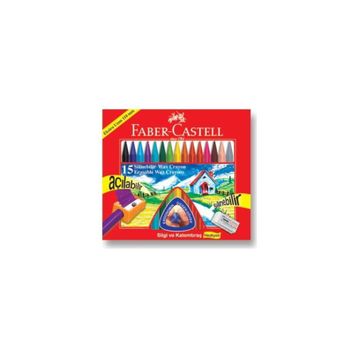 Faber Castell 15'li Wax Crayon Silinebilir Mum Pastel Boya