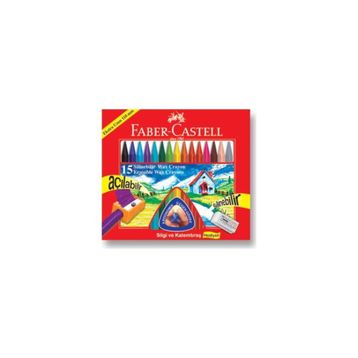 Faber Castell 15'li Wax Crayon Silinebilir Mum Pastel Boya