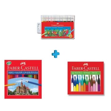 Faber Castell 20'li Keçeli 24'lü Pastel 24'lü Kuru Boyama Seti