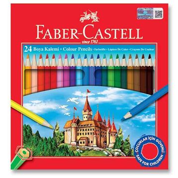 Faber Castell 24 Renk Karton Kutu Kuru Boya Kalemi