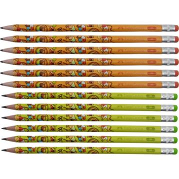 Faber Castell 2B Yeşil 12'li Jimnastik Silgili Kurşun Kalem