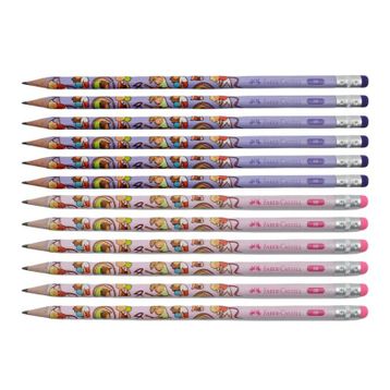Faber Castell 2B Yeşil 12'li Jimnastik Silgili Kurşun Kalem