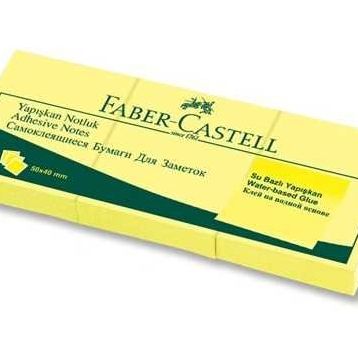Faber Castell 50x40 mm 3'lü Sarı Yapışkan Notluk