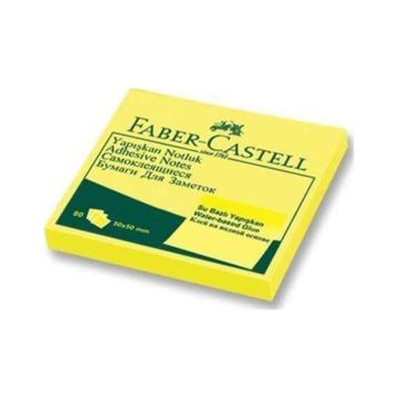 Faber Castell 50x50 Fosforlu Sarı Yapışkanlı Not Kağıdı