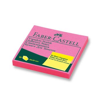 Faber Castell 50x50 mm Fosforlu Pembe Yapışkan Not Kağıdı