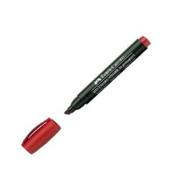 Faber Castell 54 Permanent Kesik Uç Kırmızı Markör Koli Kalemi