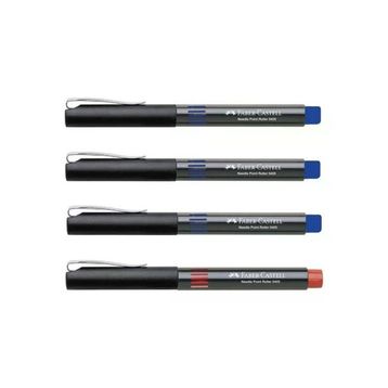 Faber Castell 5405 0.5 mm İğne Uçlu 3 Mavi ve 1 Kırmızı Roller Kalem