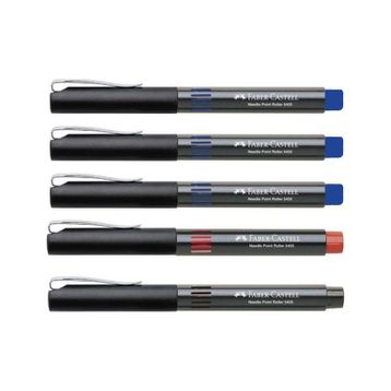 Faber Castell 5405 0.5 mm İğne Uçlu 3 Mavi ve 1 Kırmızı Roller Kalem