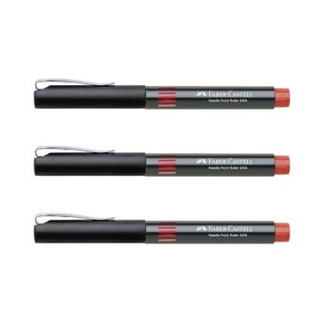 Faber Castell 5405 0.5 mm Kırmızı 3 Adet İğne Uçlu Roller Kalem