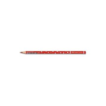 Faber Castell Başlık Yıldız Desenli Silgili Kırmızı Kurşun Kalem