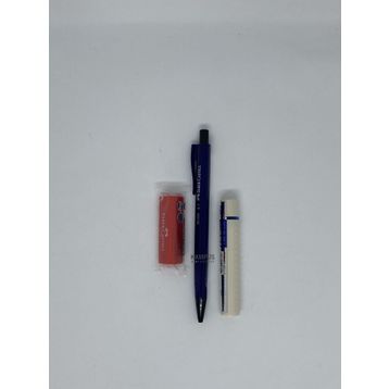 Faber Castell Econ 0.7 Lacivert + 0.7 120'li Uç + Kırmızı Üçgen Silgi Seti