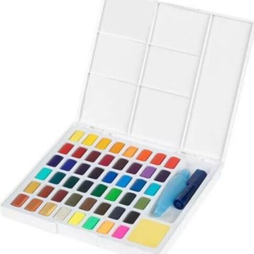 Faber-Castell Faber Castell Creative Watercolor Tablet Sulu Boya Seti 48 Renk Su Hazneli Fırça - Renkli