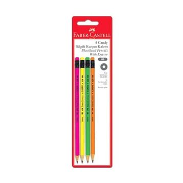 Faber Castell Faber-castell Kurşun Kalem Candy Silgili Kartela 4 Lü 5504112800 1100.91240