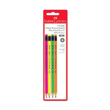Faber Castell Faber-castell Kurşun Kalem Candy Silgili Kartela 4 Lü 5504112800 1100.91240
