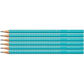 Faber Castell Faber Grip 2001 Uzun Mavi-Turkuaz 6'lı Kuru Boya