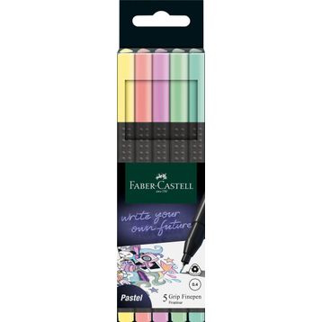 Faber Castell Grip Finepen 0.4 mm Pastel 5 Renk İnce Uçlu Kalem