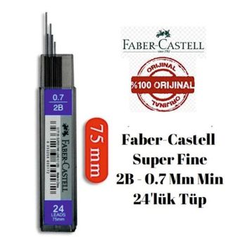 Faber Castell Grip Super Fine Lead 2B 120'li 60 mm 0.7 mm Mavi Kalem Ucu