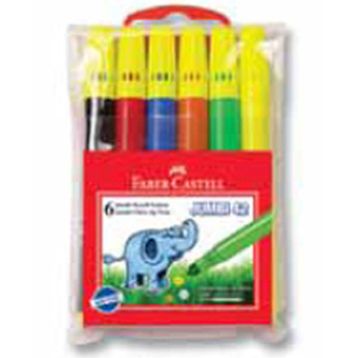 Faber Castell Jumbi Neon Floresan 6'lı Poşet Keçeli Kalem
