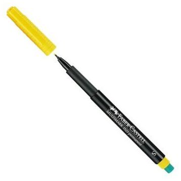 Faber Castell Multimark 1523 0.4 mm S Sarı Permanent Asetat Kalemi