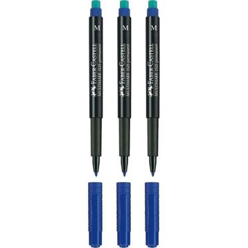 Faber Castell Multimark 1525 M 1.0 mm Mavi 3 Adet Renkli Asetat Kalemi