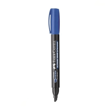 Faber Castell Parmanent 54 Kesik Uç Mavi Markör Kalem