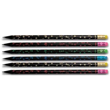 Faber Castell Party Silgili Yuvarlak Kurşun Kalem Siyah Ahşap 6 Lı Paket MRKZS34604