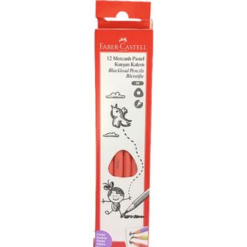 Faber Castell Pastel Renkler 12'li Üçgen 2b Mercanlı Kurşun Kalem