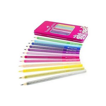Faber Castell Pembe 12'li Parlak Renkler Kalem Metal Kutu
