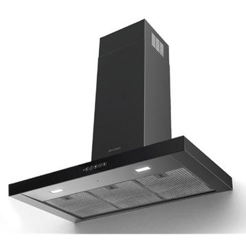 Faber T-Dark A90 NG Siyah Paslanmaz Çelik-Cam Duvar Tipi Davlumbaz