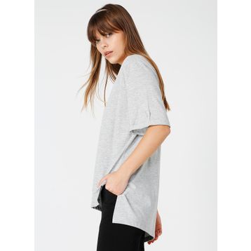 Fabrika Talita Gri Melanj V Yaka Kadın T-Shirt