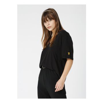 Fabrika TALITA V Yaka Oversize Düz Kadın T-Shirt