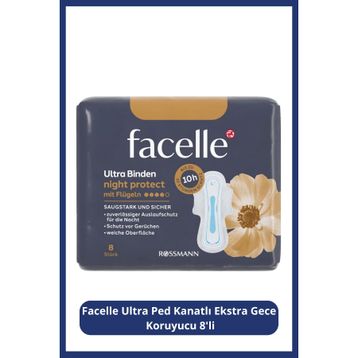Facelle Kanatlı Extra Gece Koruyucu 8'li Ultra Ped