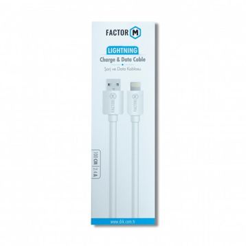 Factor-M FM-2415L 2.4A 1.5 m Lightning Beyaz Data Kablo