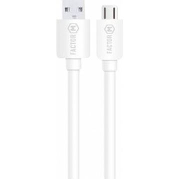 Factor-M Micro 2.4A 1 mt Beyaz Data ve Şarj Kablo