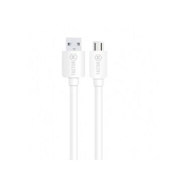 Factor-M Micro 2.4A 1 mt Beyaz Data ve Şarj Kablo